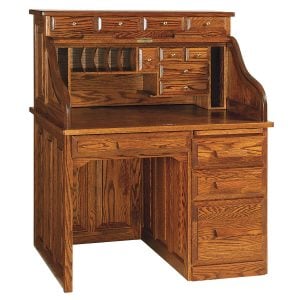 ClassicSinglePedestalRollTopDesk35097